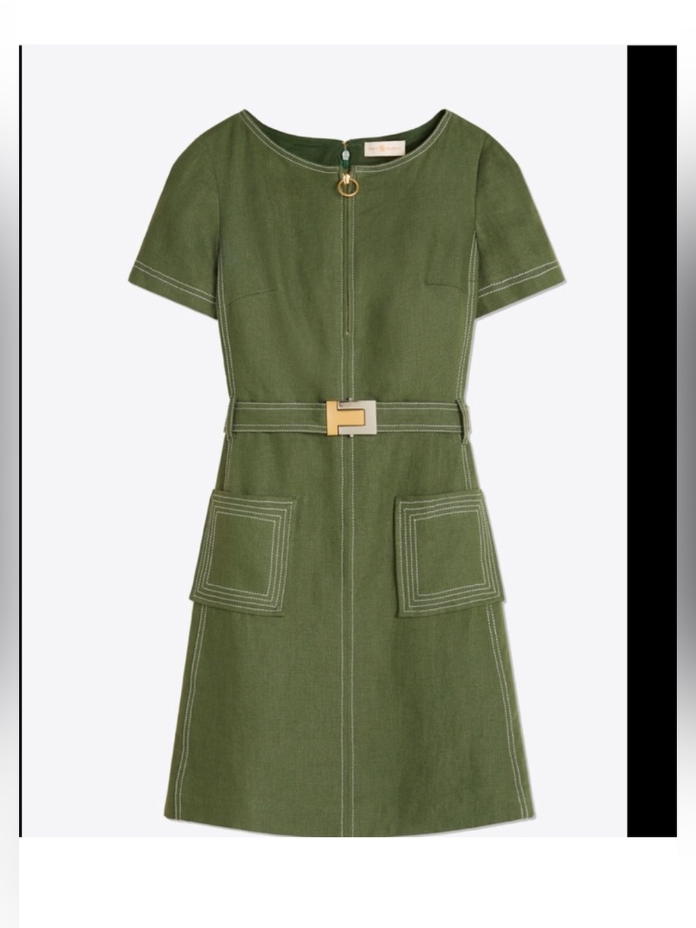 Tory Burch green linen dress